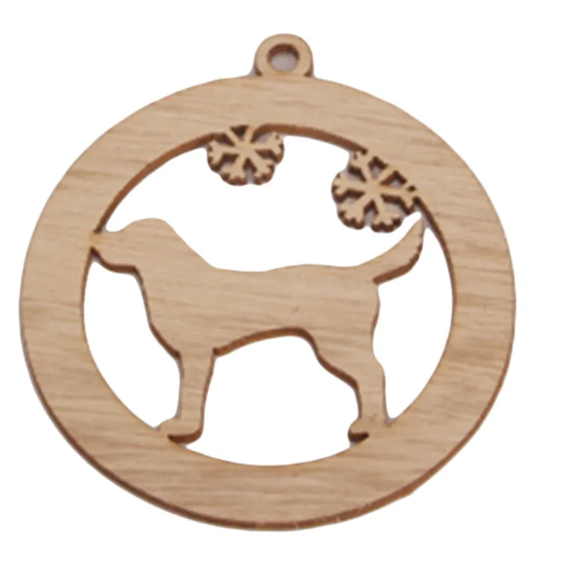 

10Pcs Natural Wood Christmas Tree Pendant Hanging Ornament Snowflake Bell Xmas Party Decor Home Decoration