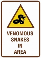 lplpol venomous snakes in area activity sign campground signs outdoor metal sign 8 x 12
