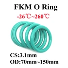 10 шт., уплотнительные кольца из фторрезины, диаметр 3,1 мм, диаметр 70-150 мм