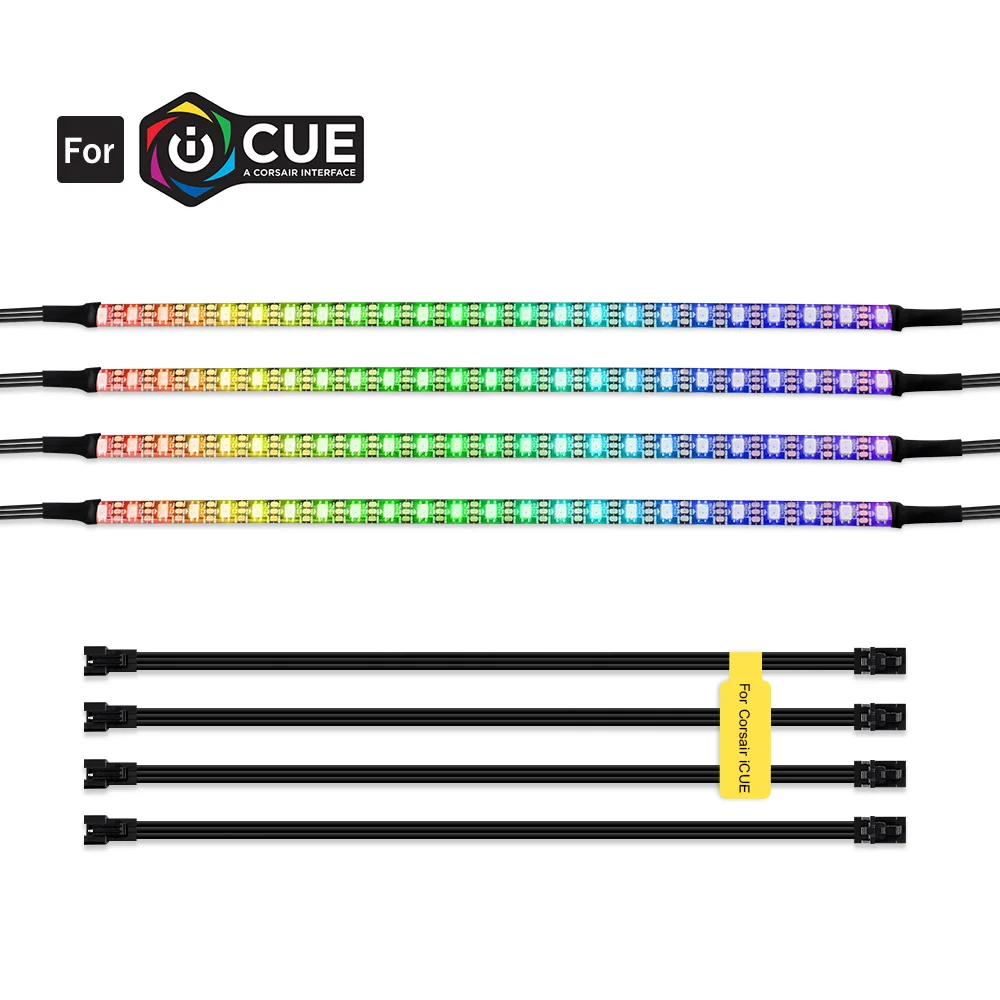 Адресуемая RGB Светодиодная лента для ПК, WS2812b цифровой светильник для ПК чехол, для CORSAIR iCUE 3 pin 5V добавить заголовок на материнскую плату