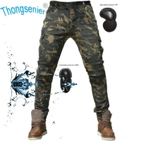 three colors grayblackcamouflage waterproof pants moto jeans motorcycle riding pants waterproof racing pants with 4 knee pads