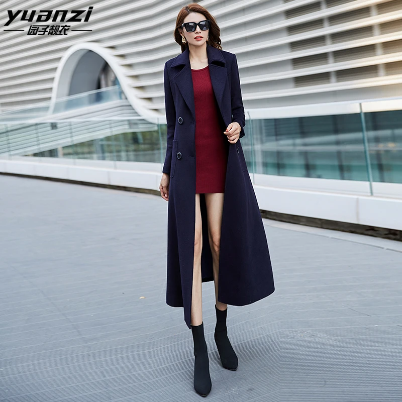 Новинка 2019 фирменный дизайн большие размеры женские шерстяные пальто