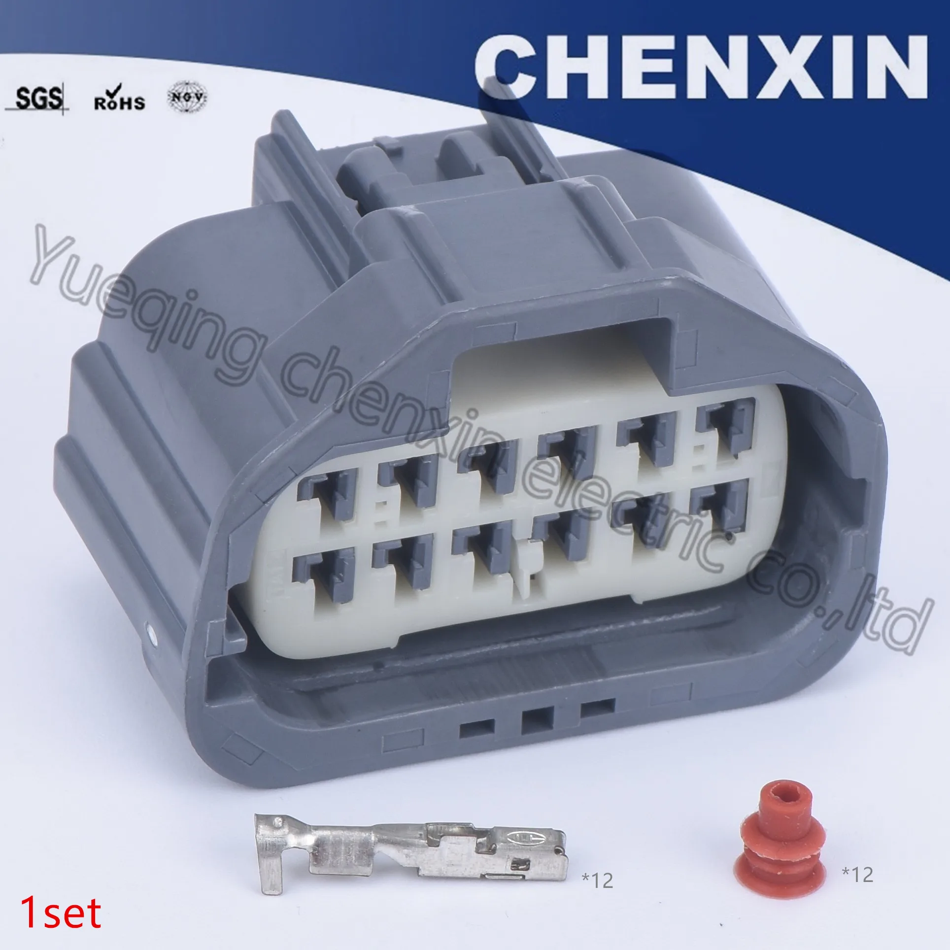 

Серый 12-контактный разъем 1,5 дюйма Женский стандартный автомобильный соединитель для проводки 7283-5545-10