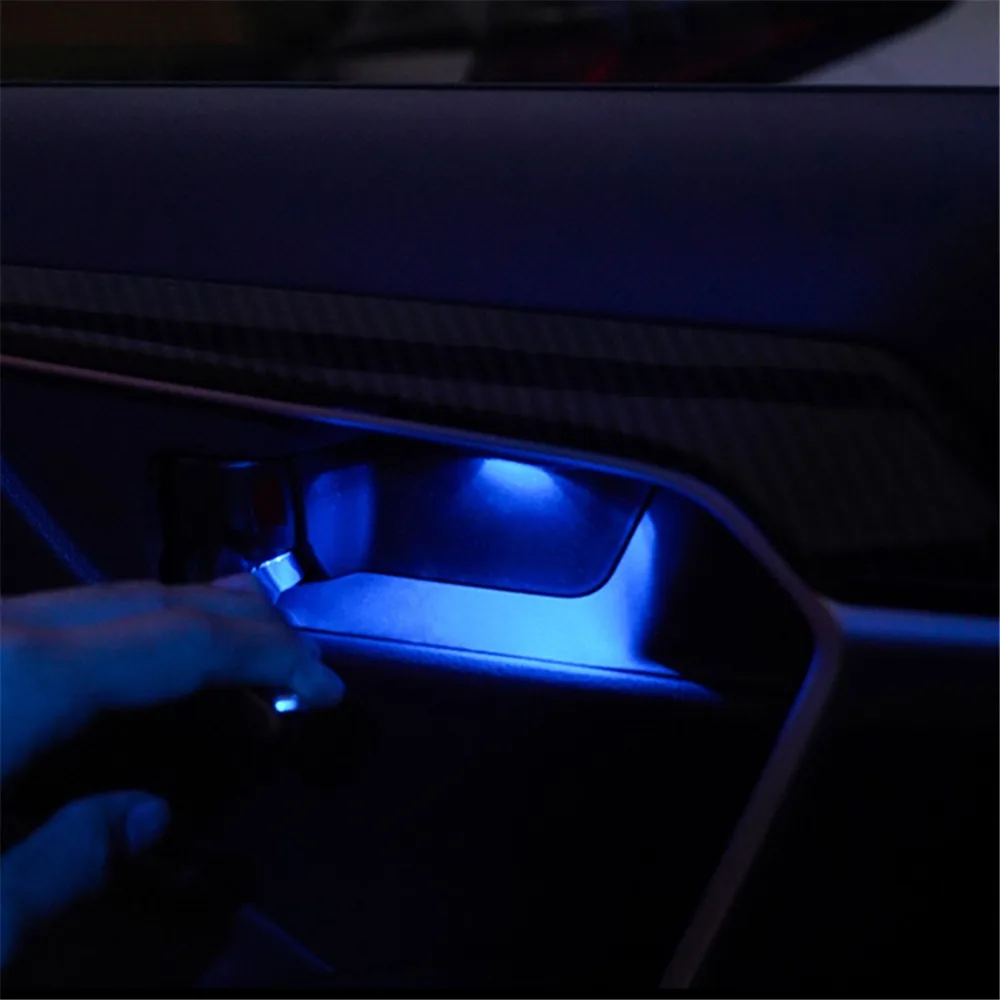 

Аксессуары для Toyota RAV4 2019 2020 2021, дверная чаша, светильник, внутреннее светодиодное украшение, крышка ручки