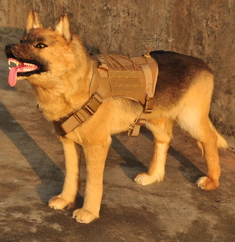 

Tactical Dog Vest Breathable Military Dog Clothes Harness Adjustable Size Police Harness Training Hunting Molle Dog Vest Harness