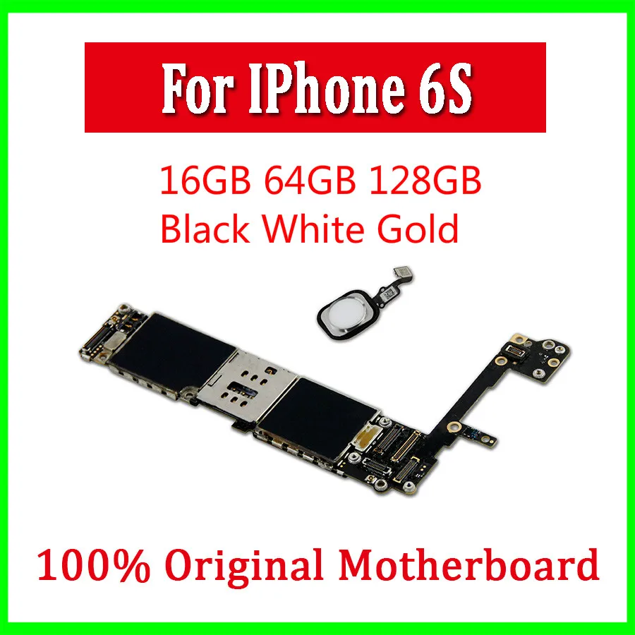 Для iphone 6s материнская плата с сенсорным ID оригинальная разблокированная для iphone 6s материнская плата с полным чипом 16 Гб/64 Гб/128 ГБ
