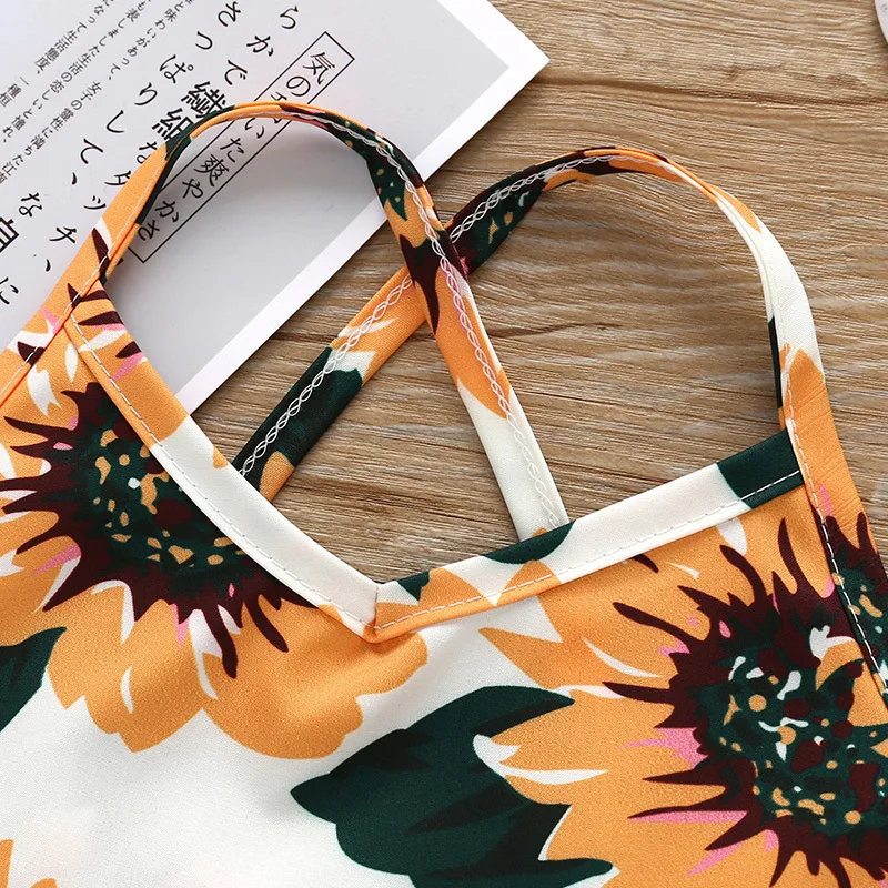 

2020 Summer Newest Flower Print Baby Girl Set Fashion Vest+Shorts 2pcs Suit Children Outfits Kids Clothes for Girl