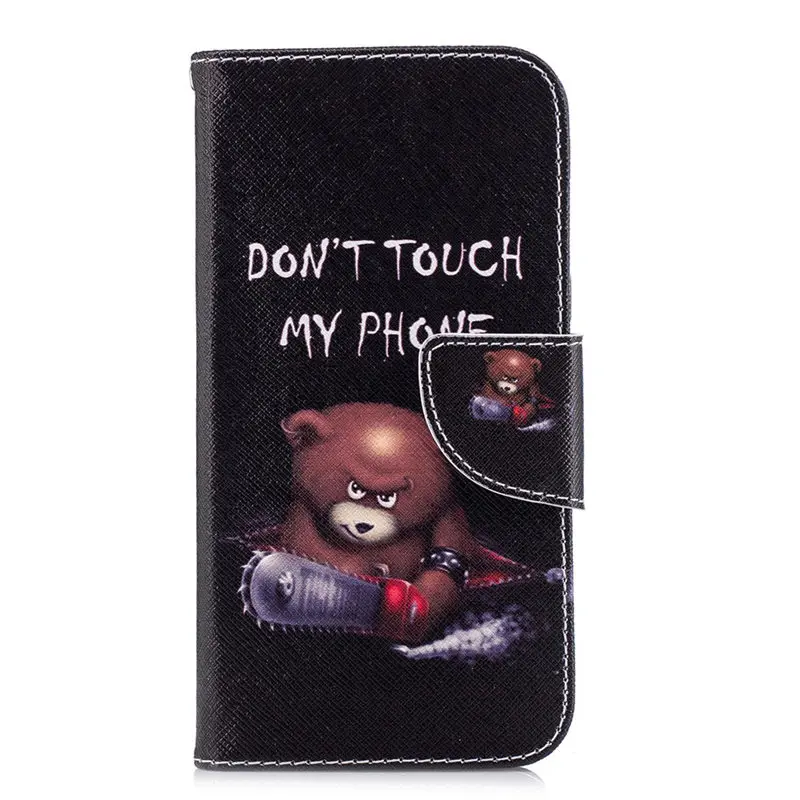 Little Bear Чехол для телефона с откидной крышкой в стиле ретро чехол для samsung Galaxy M20 M10 S9 S10E S10 плюс A3 A5 J3 J5 J7 чехол-портмоне с отделением для карт Кожаный Капа D07G - Цвет: Little Bear