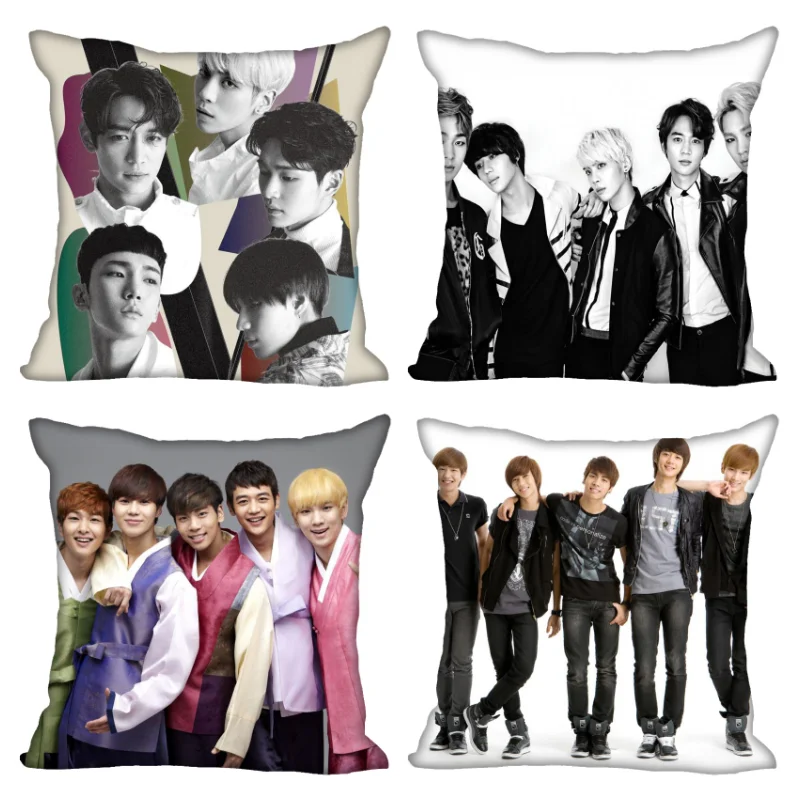 

New Nice SHINee KPOP Pillow Cover Bedroom Home Office Decorative Pillowcase Square Zipper Pillow Cases Satin Soft No Fade