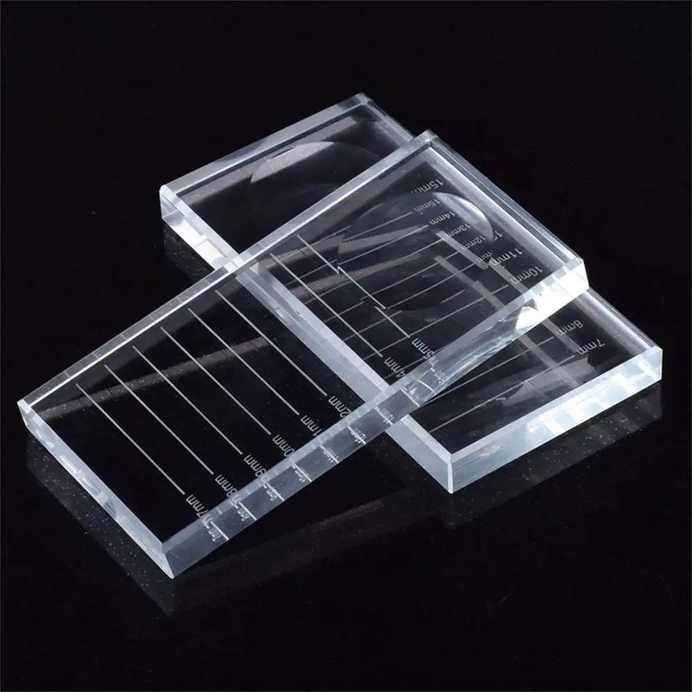 Eyewin 2 in 1 Crystal pad With Scale Clear Transparent eyelashes glue holder Eyelashes Lash Extension Supply Accessory Tool Kit |