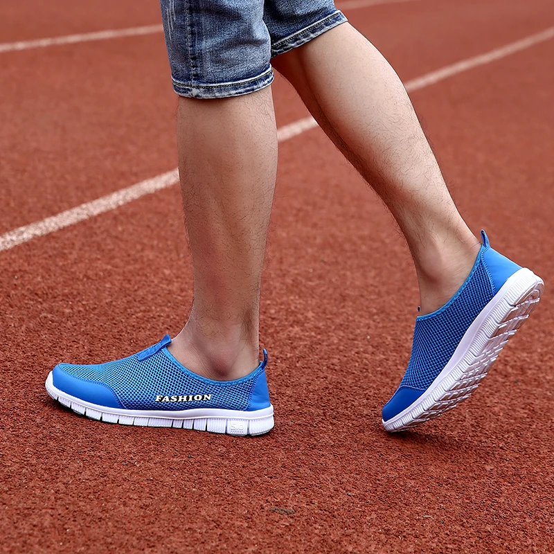 Мужские летние кроссовки AQ61 удобные повседневные сетчатые дышащие лоферы на