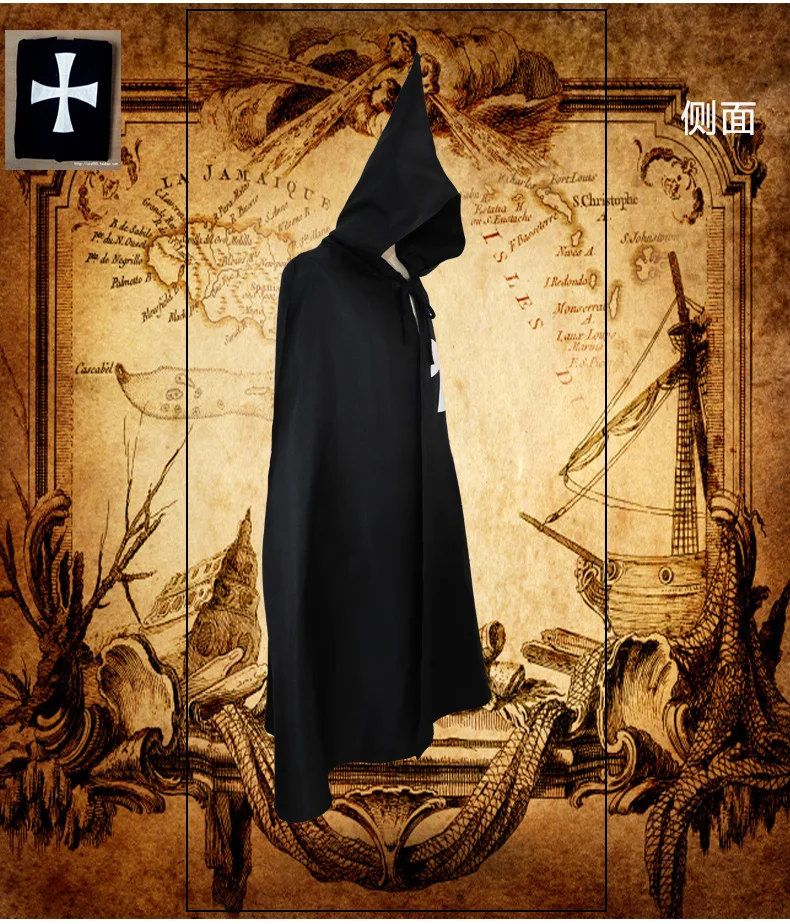 Мужской костюм-плащ и жилет для рыцарей-тамплиров средневековых крестовых