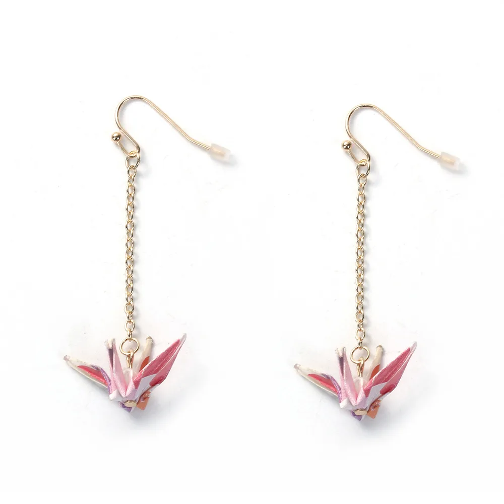 DoreenBeads серьги в японском стиле золотого цвета Серьги Подвески Оригами журавль 58