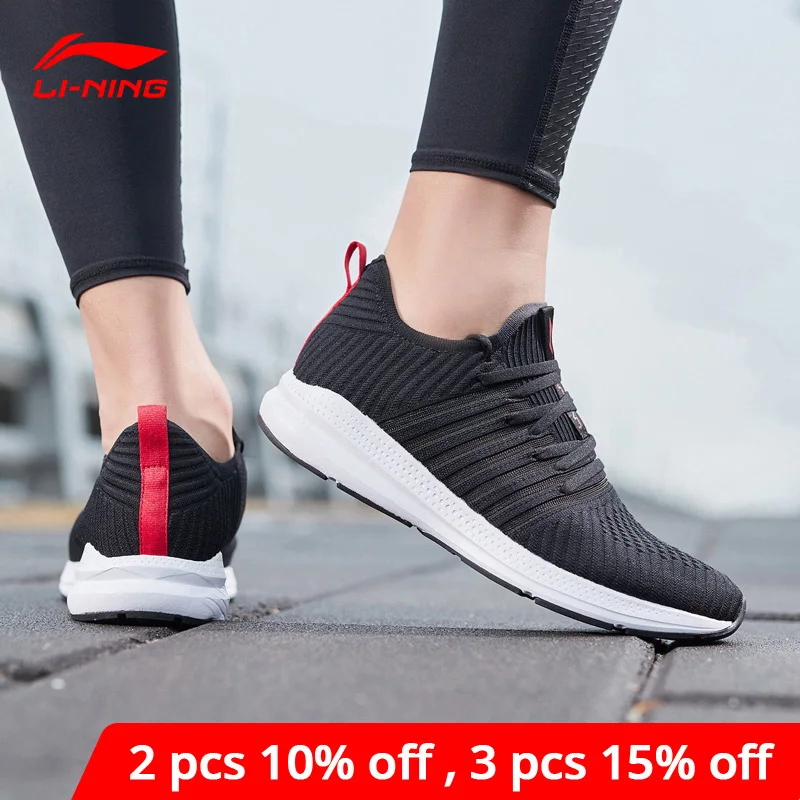 Мужская беговая Обувь с мягкой подкладкой Li Ning воздухопроницаемая спортивная