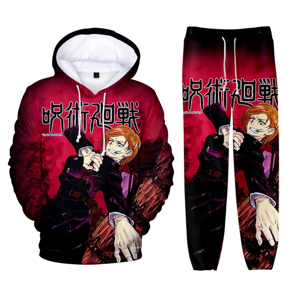 

New Arrival 3D Print jujutsu kaisen Casual Harajuku Long-sleeved Hooded 2Pcs Women/Men Autumn Tracksuit Hoodies Pants