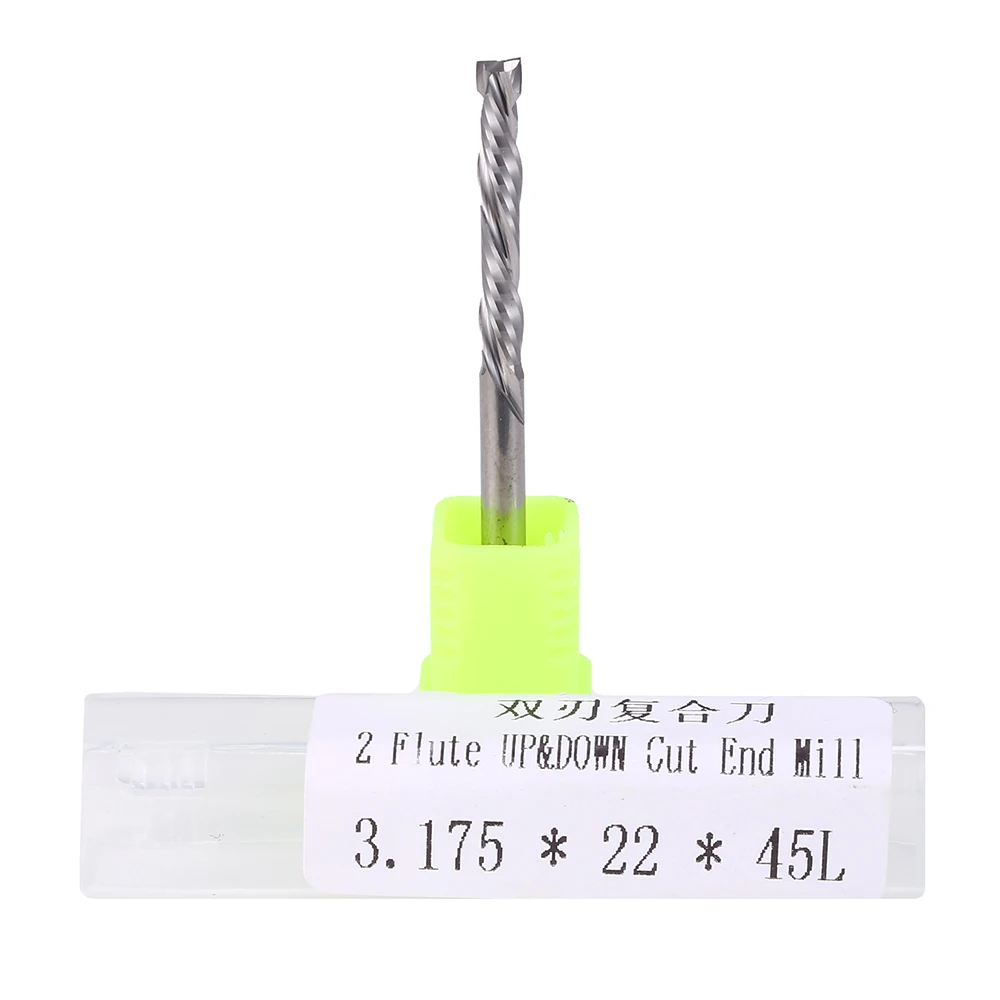 値段 2つのフルートを備えた切断およびフライスカッター,CNCルーター用の炭化タングステンカーバイドミル,80個,3.175x22x45l