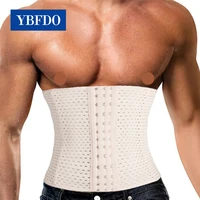 ybfdo men waist trainer body shapers slimming belt modeling strap steel boned band faja corsage corsets weight loss bustiers
