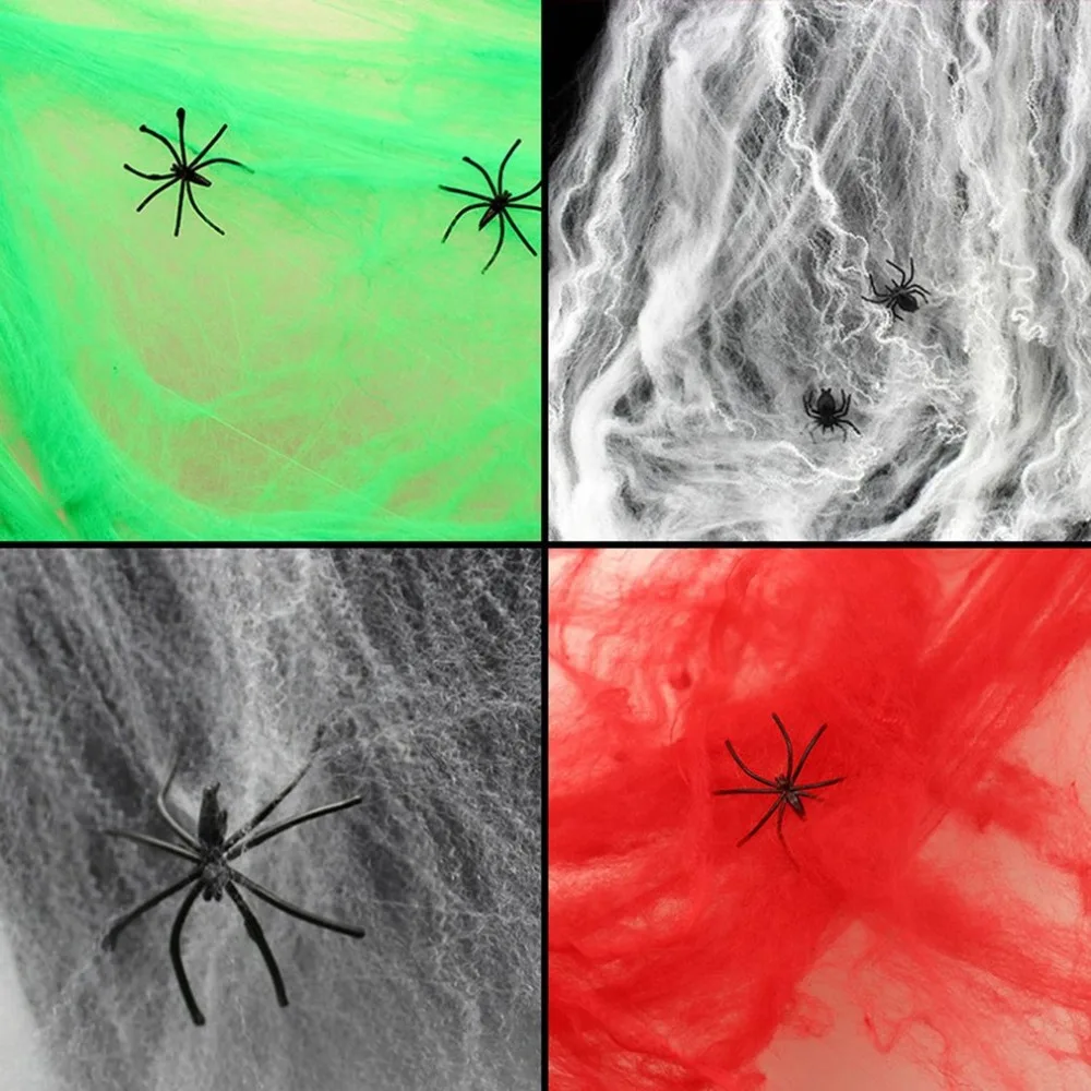 Страшные вечерние реквизиты для Хэллоуина эластичная паутина паук веб Хэллоуин