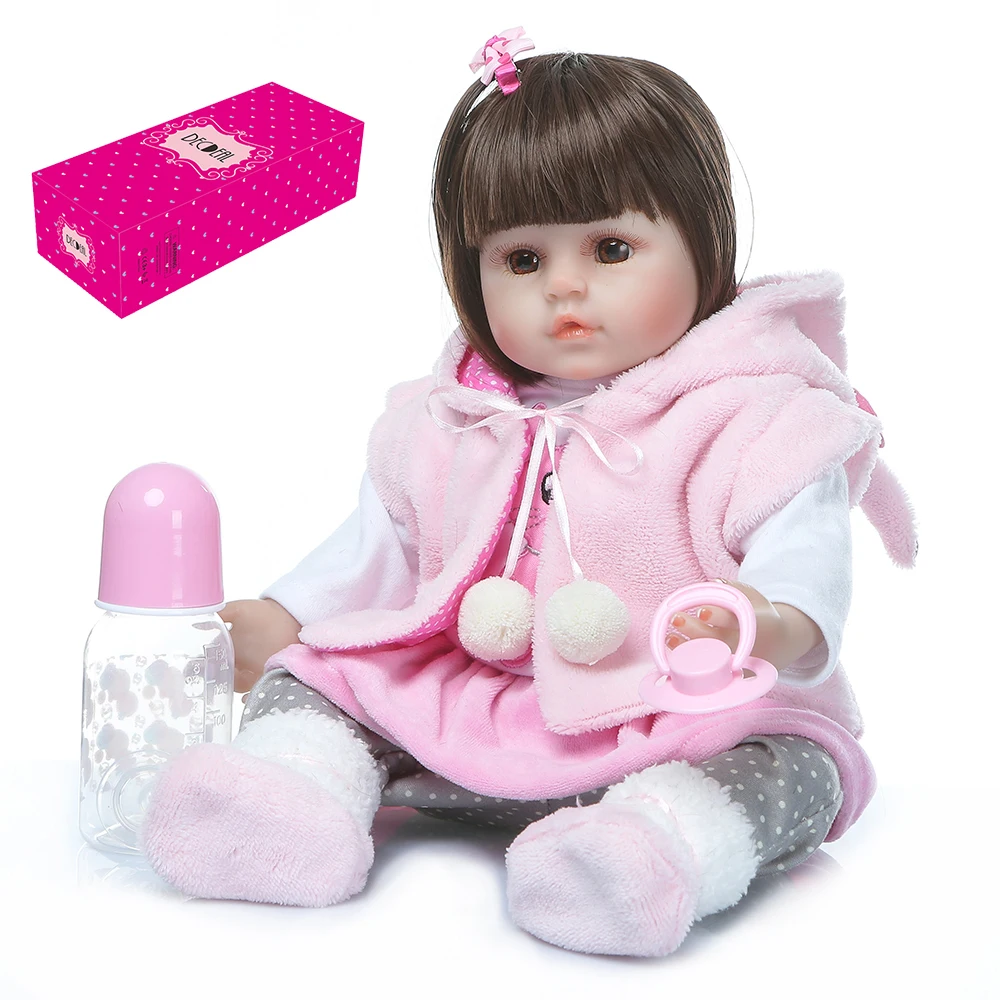 Decdeal Силиконовые Винил Reborn Baby Doll реалистичные глаза открытые Детские куклы 50 см/48