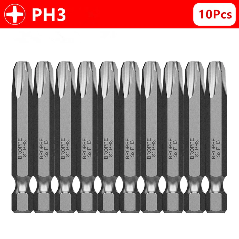 Магнитная отвертка Philips PH0/PH1/PH2/PH3 с шестигранным хвостовиком 1/4 дюйма 10 шт. |