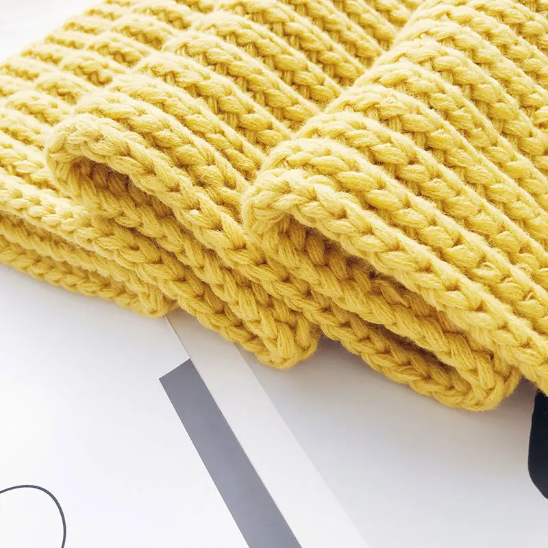 Зимний шарф USPOP 2021 женские плотные теплые однотонные вязаные шарфы большие