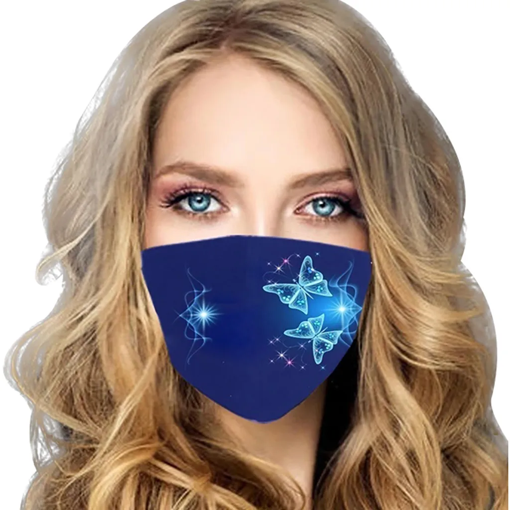 1 шт. Пылезащитная маска от смога с принтом бабочки утолщенная для рта моющаяся