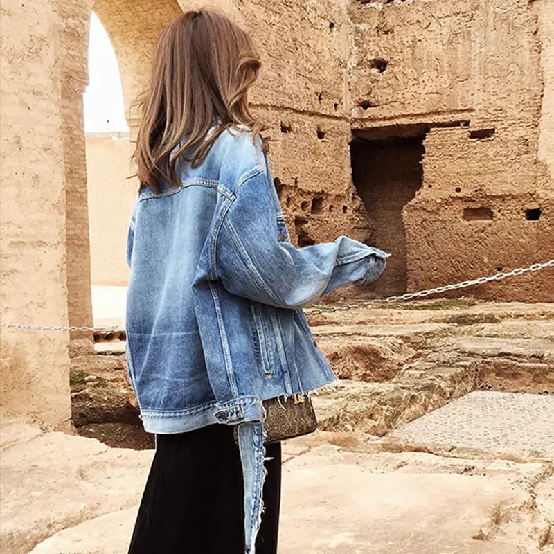 

Coats and Jackets Women Spring and Autumn New Loose Korean-Style Harajuku Jean Coat Women Fashion Coat Women