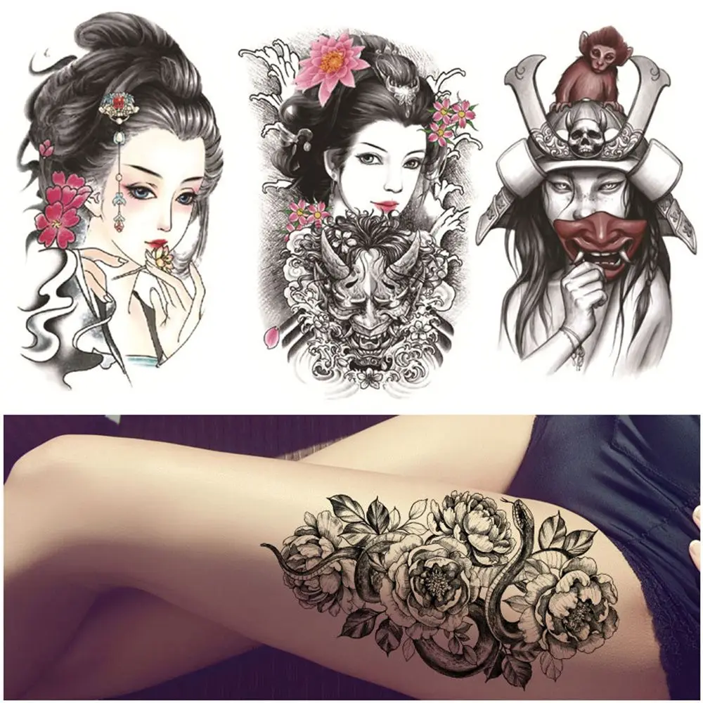 

Мужские искусственные эскизы сексуальные женские Diy Искусство тела Искусство 3D Цветок Цветение временная татуировка наклейка
