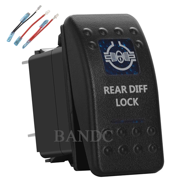 

REAR DIFF LOCK 5Pins On-Off SPST Blue Led Toggle Switch for ARB/Carling/NARVA 4x4 Style，12V 20A 24V 10A，Jumper Wires