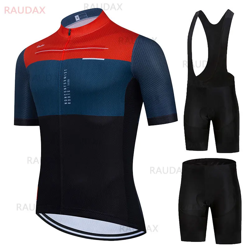

2021 Raudax, черная велосипедная майка 19D, комплект с нагрудником, униформа для горного велосипеда, велосипедная одежда, быстросохнущая велосипе...