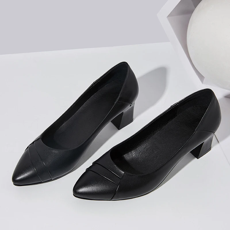 

Female Pumps Genuine Leather Shallow Mouth Women Shoes Fashion Office Wedding Party Shoes Ladies High Heel Shoes Woman Spring