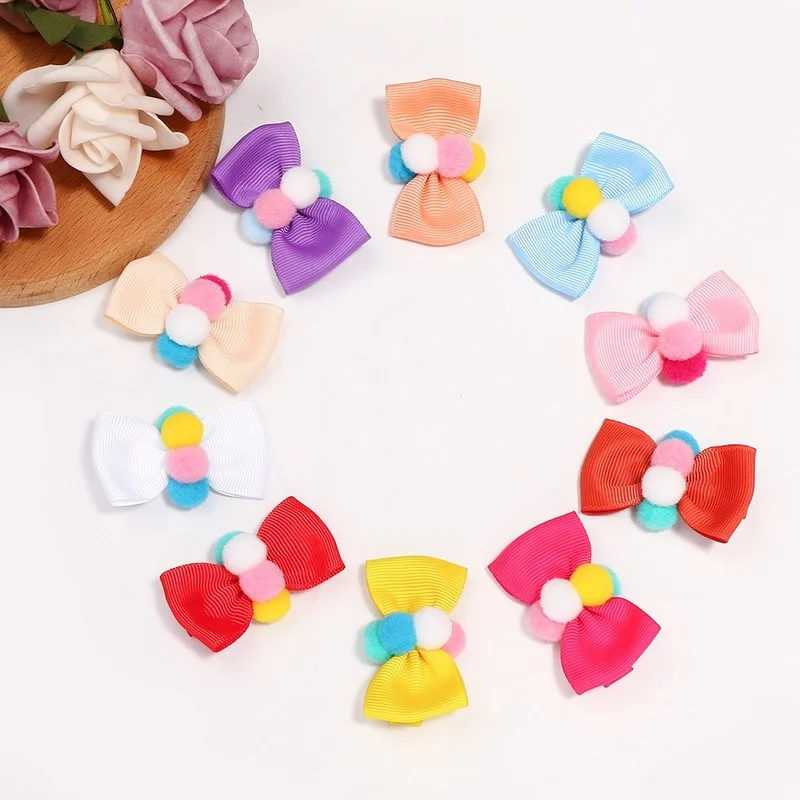 Mini horquillas de colores para ni&ntilde;a, horquillas con lazo, accesorios para el cabello, hecho a mano-1