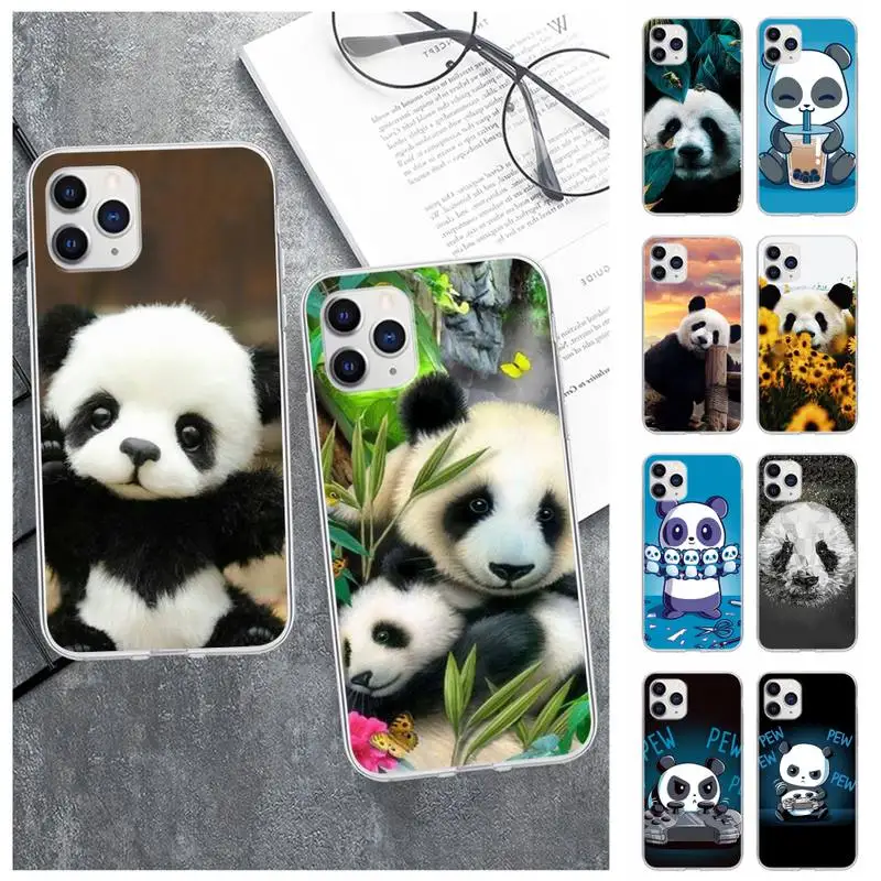 

Cute Panda Fashion Transparent Cell Phone Case For Huawei P20 P40 Lite P30 Pro P Smart 2019 Honor 10 10i 20 Lite Clear Cover