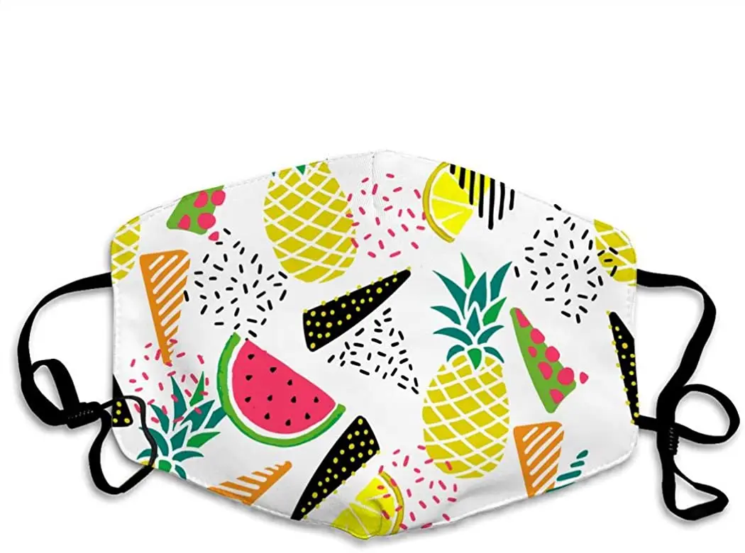 

Fun Fruit Watermelon Pineapple Banana Mask Anti-dust Washable Reusable Include Refills Adult And Child Mask
