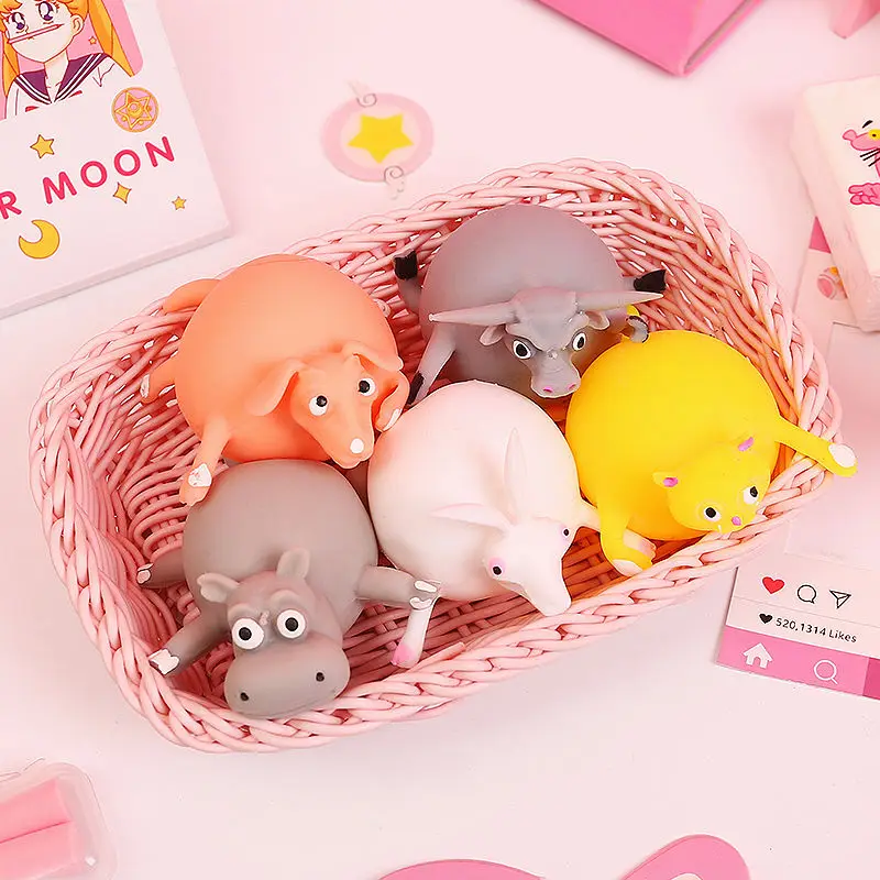 Мягкие надувные мягкая собака свинка лошадь игрушки kawaii медленно поднимающийся