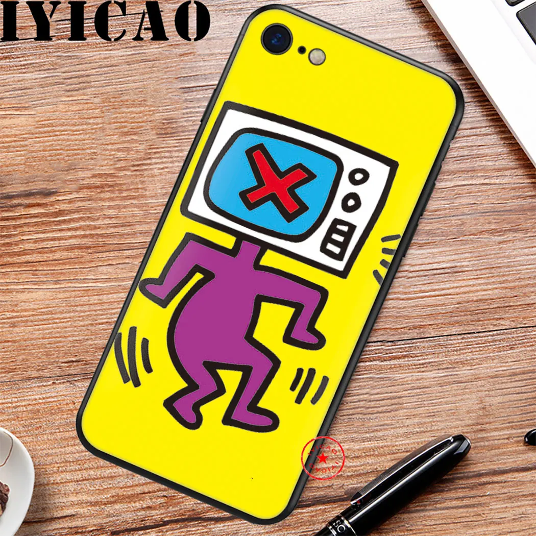 Мягкий силиконовый чехол Keith Haring для iPhone 11 Pro Max XR X XS 8 7 6 6S Plus 5 5S SE |