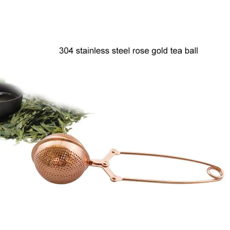 

Elegant Rose Gold Stainless Steel Mesh Filter Strainer Great Ball Shape Tea Infuser TeawareTea Strainer Coffee Herb Spice Filter