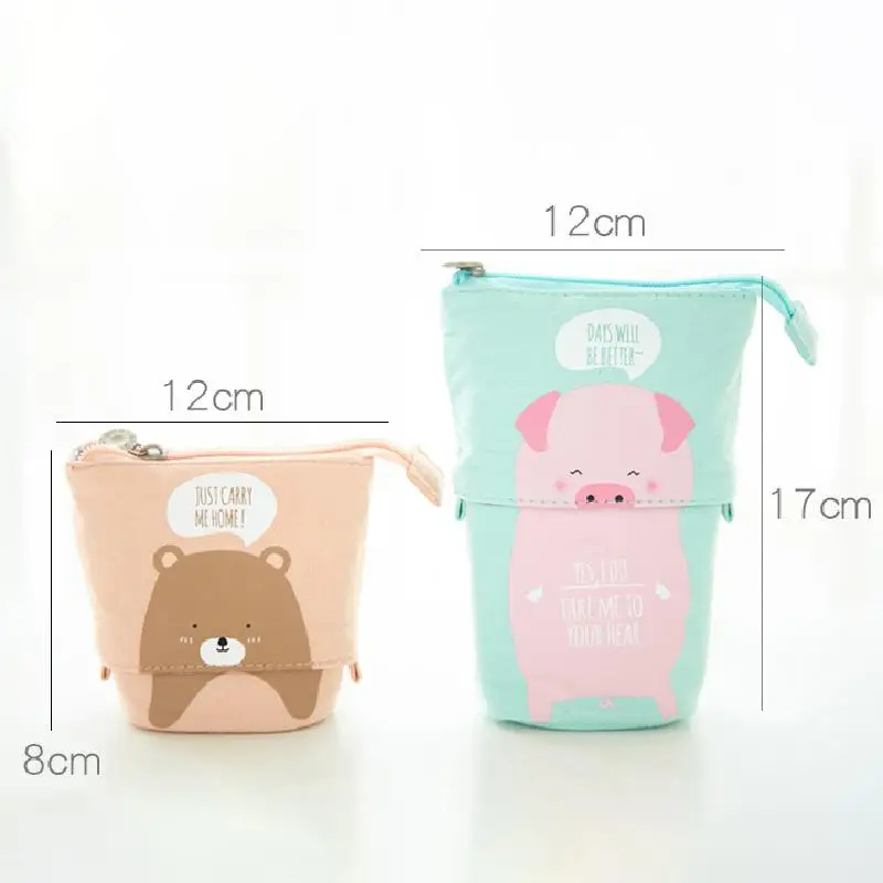 

Canvas Cute Cat Telescopic Pencil Pouch Bag Stationery Pen Case Box School Supplies Stationery Pencil Cases Office For School