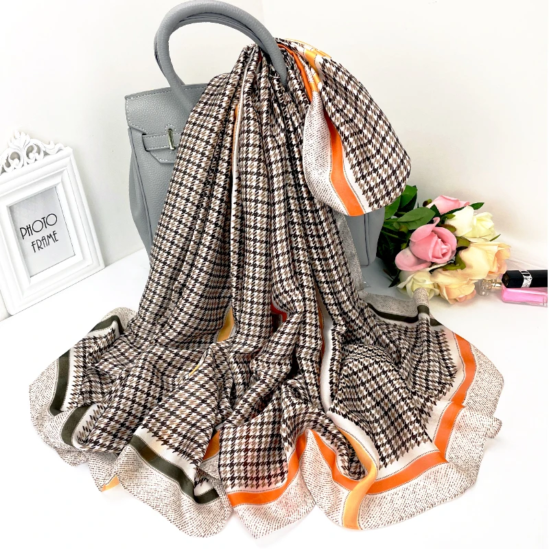 Новинка весна-осень 2021 180*90 см шелковые шарфы женская шаль модное солнцезащитное