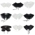 Накладной воротник из шифона, с цветочной вышивкой, в европейском стиле