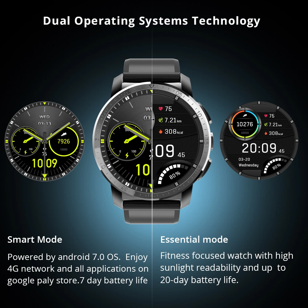 Makibes M3 4G Смарт часы MT6739 + NRF52840 двойной чип водонепроницаемый телефон Android 7 1 8MP