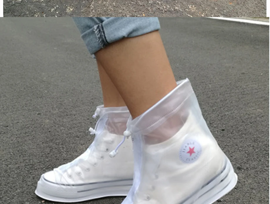 1 Pair Of PVC Waterproof Shoe Covers Reusable Overshoe Thickening Unisex Non-slip Rain Boots Set Fishing Waterproof Rain Boots