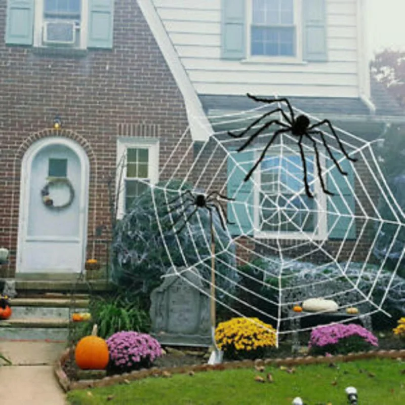 

Horrible Big Spiderweb Halloween Cobweb Terror Party Decoration Bar Haunted House Halloween Spiders Web Halloween Decor