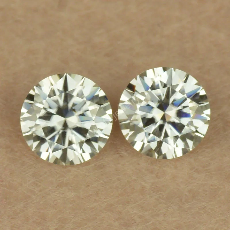 Оптовая цена 3 ~ 15 мм IJ жёлтый цвет Муассанит драгоценные камни круглое сердце и