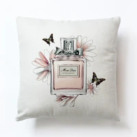 fresh plant flower pattern pillowcase perfume cottom fauxlinen sweet home decorative accessories 45x45cm