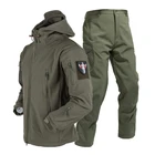 Мужские тактические ветрозащитные водонепроницаемые куртки, куртка с капюшоном в стиле милитари, брюки для охоты, S-4XL