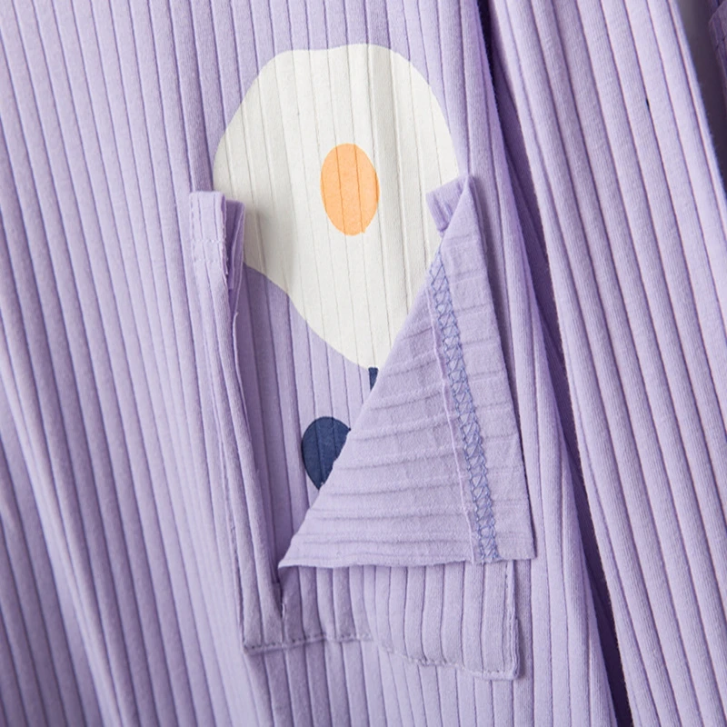 Осень-зима 2020 женские пижамы Корейская версия вязаный пуловер в полоску с