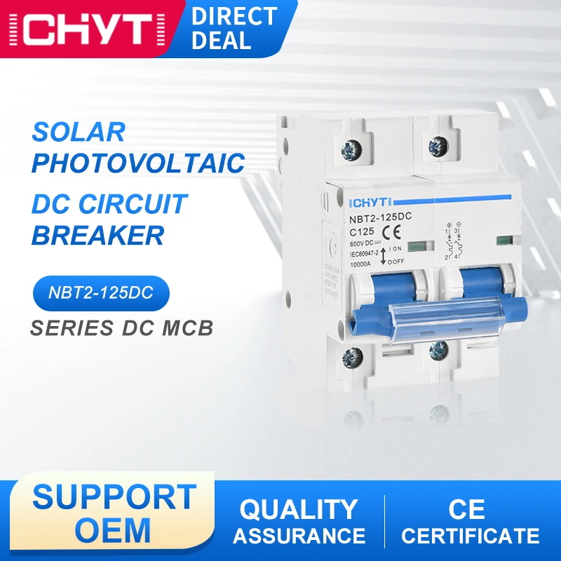 

NBT2-125DC Американская классификация проводов 2р 100A 125A DC 600V Сделай Сам игрушка солнечной энергии мини-автомат защити цепи кривая C MCB для PV Систе...