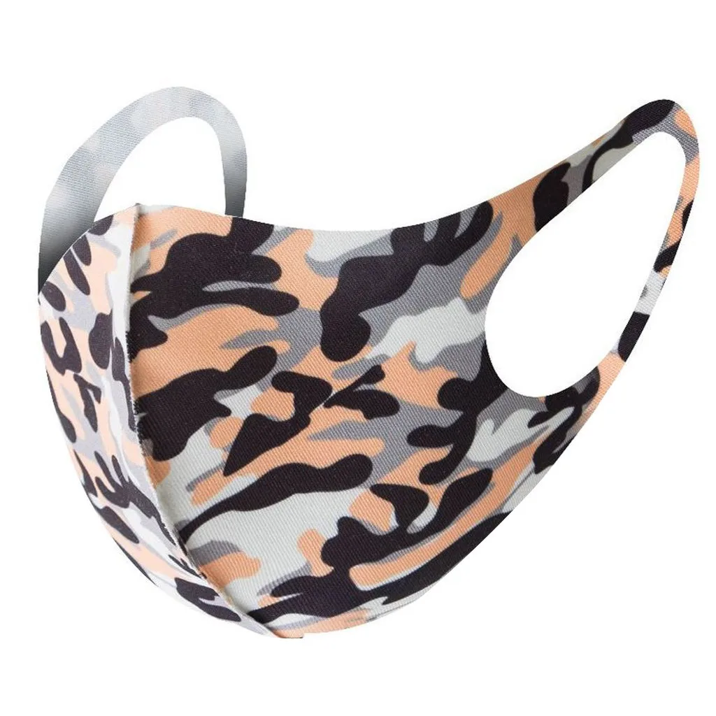 

5pc Camouflage PM2.5 Dustproof Face Mask Cotton Mouth Mask Cartoon Face Respirator Reusable Fabric Anti-dust Pollution Mask
