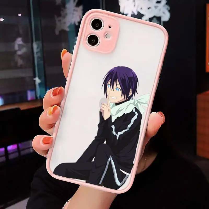 

Yato Noragami Phone Case For iPhone 12 11 Mini Pro XR XS Max 7 8 Plus X Matte transparent Pink Back Cover
